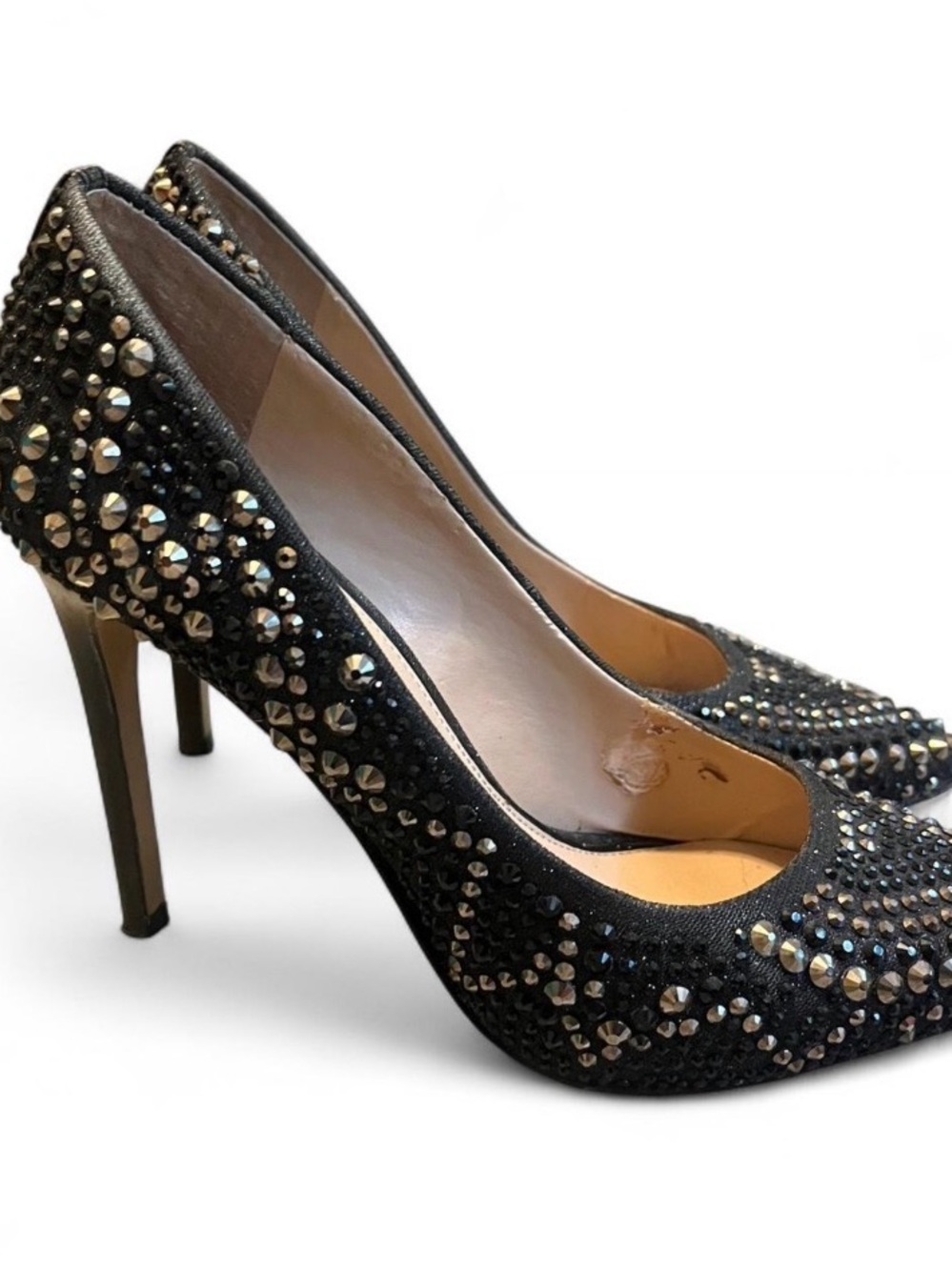 Gianni Bini‎ Black Crystal Studded Stiletto Heels